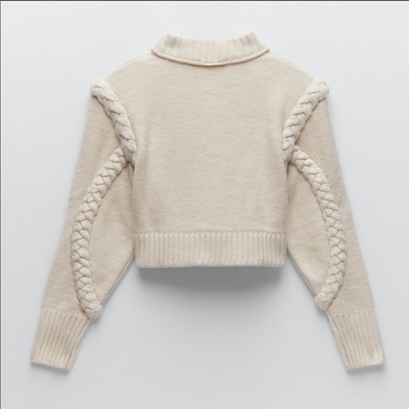 ZARA SHOULDER PAD KNIT SWEATER WOOL BLEND - Picture 5 of 10